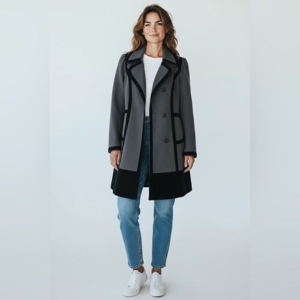 Vintage Laundry Gray and Black Women's Coat - 12